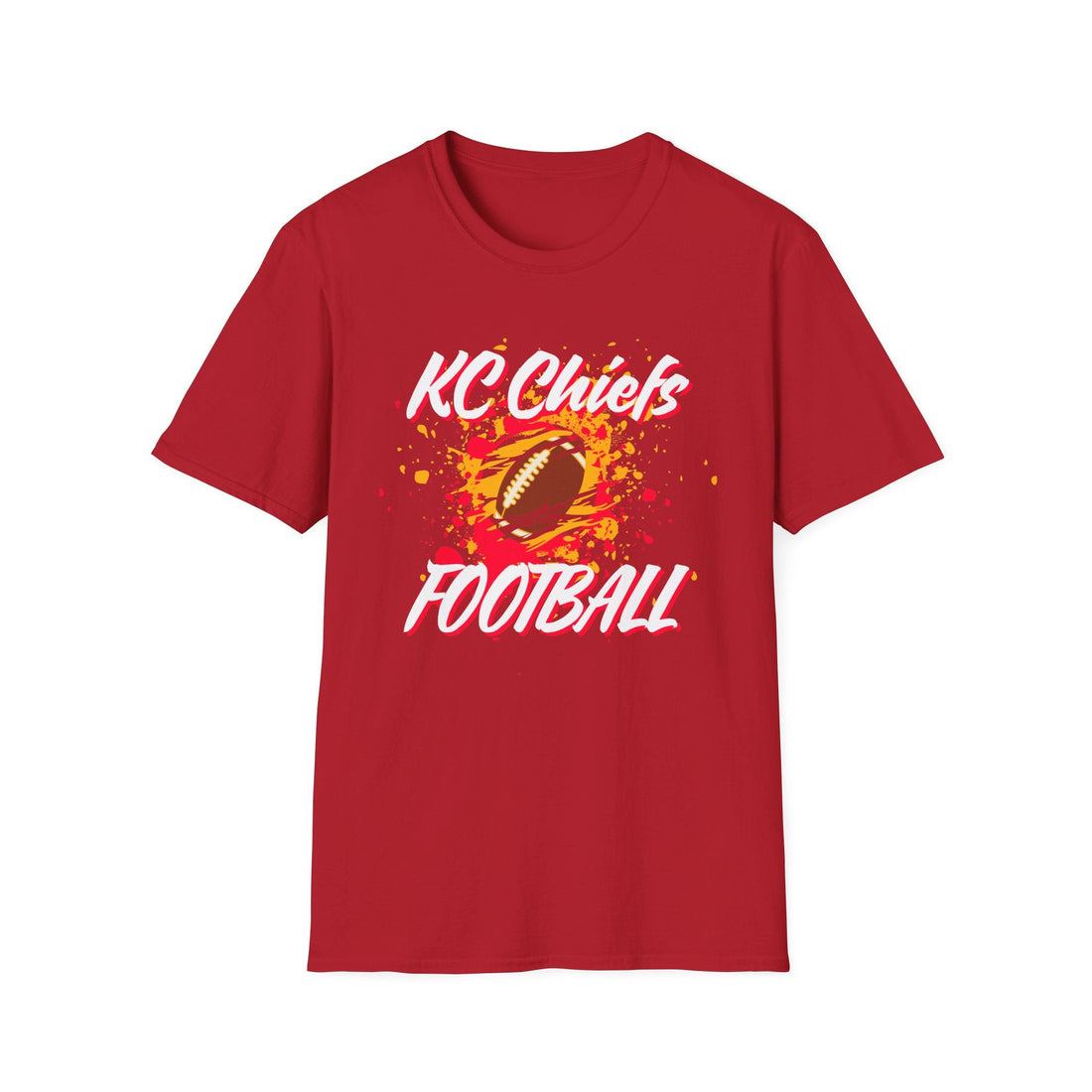 KC Chiefs Splatter Gildan 64000 - T-Shirt - Positively Sassy - KC Chiefs Splatter Gildan 64000