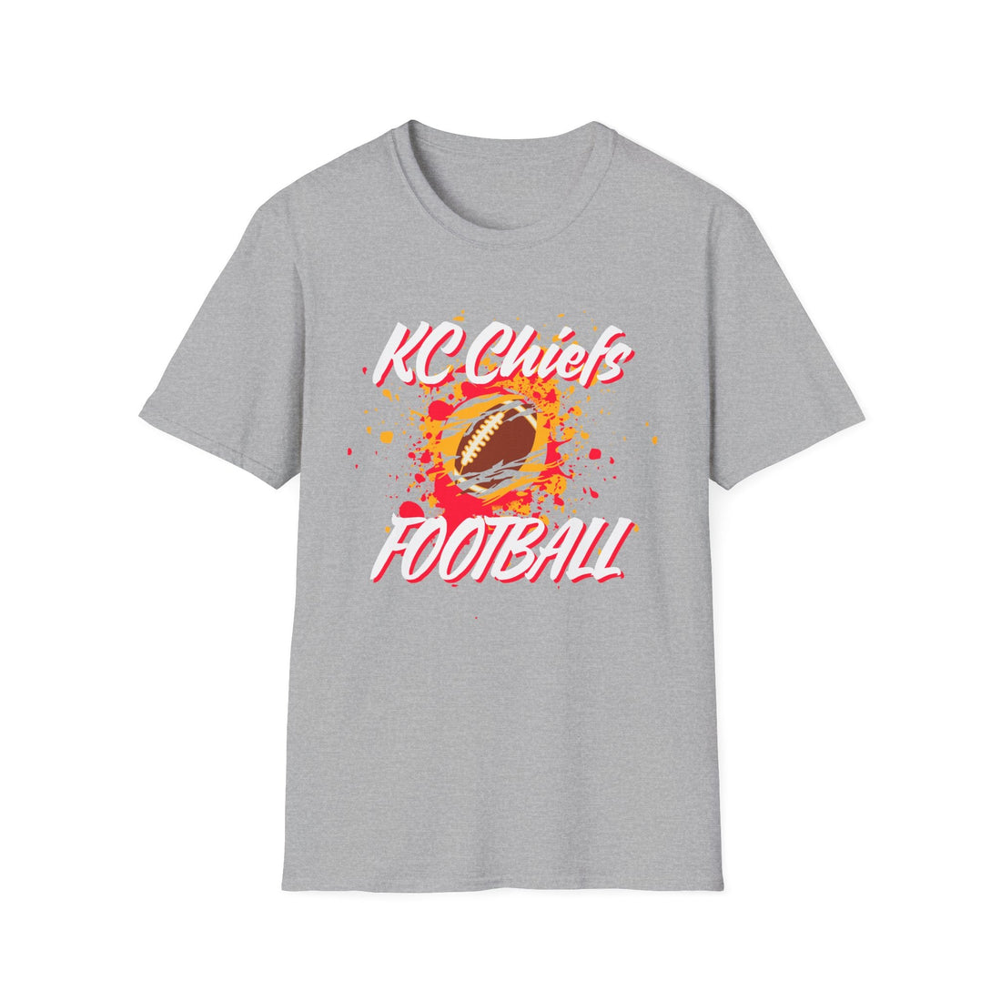 KC Chiefs Splatter Gildan 64000 - T-Shirt - Positively Sassy - KC Chiefs Splatter Gildan 64000