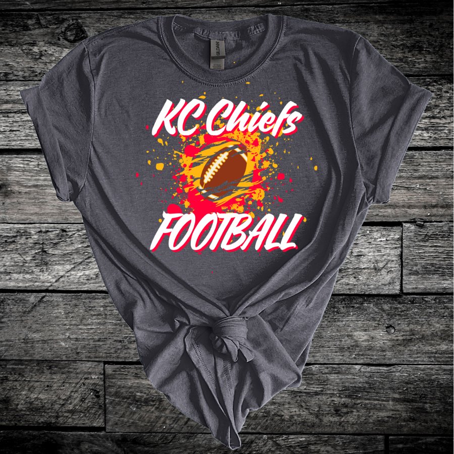 KC Chiefs Splatter Gildan 64000 - T-Shirt - Positively Sassy - KC Chiefs Splatter Gildan 64000