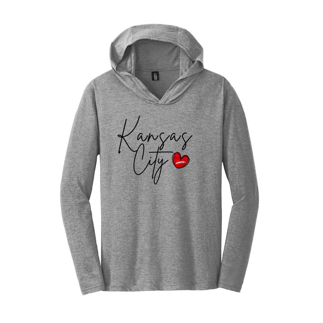 KC Love Football Long Sleeve Hoodie DM139 - Long Sleeve - Positively Sassy - KC Love Football Long Sleeve Hoodie DM139