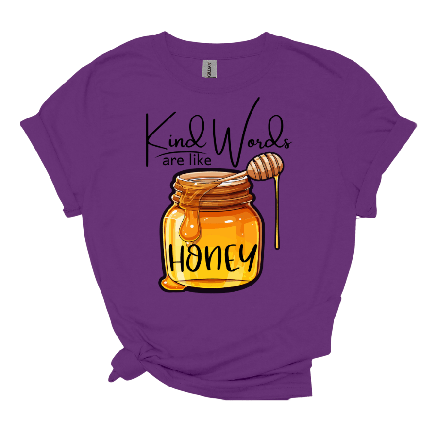 Kind Words are like Honey T-Shirt - Comfort Tee, Gift for Friends, Positive Vibes, Birthday Gift, Inspirational Apparel - T-Shirt - Positively Sassy - Kind Words are like Honey T-Shirt - Comfort Tee, Gift for Friends, Positive Vibes, Birthday Gift, Inspirational Apparel