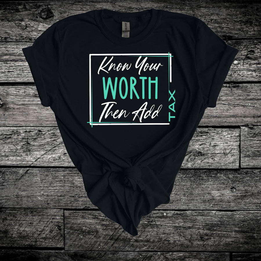 Know Your Worth Softstyle T-Shirt - T-Shirt - Positively Sassy - Know Your Worth Softstyle T-Shirt