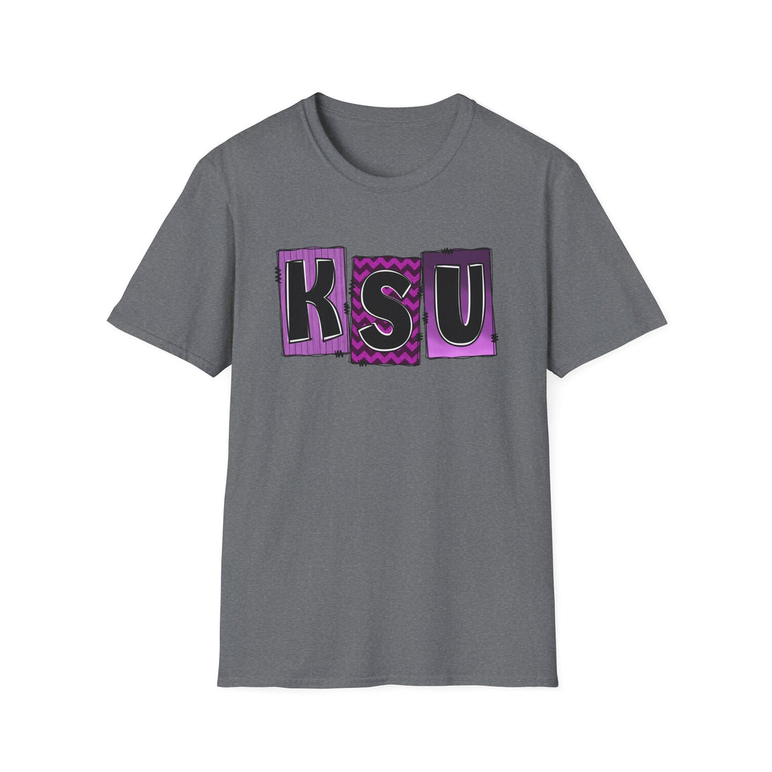 KSU Letters Gildan 64000 Softstyle T-Shirt - T-Shirt - Positively Sassy - KSU Letters Gildan 64000 Softstyle T-Shirt