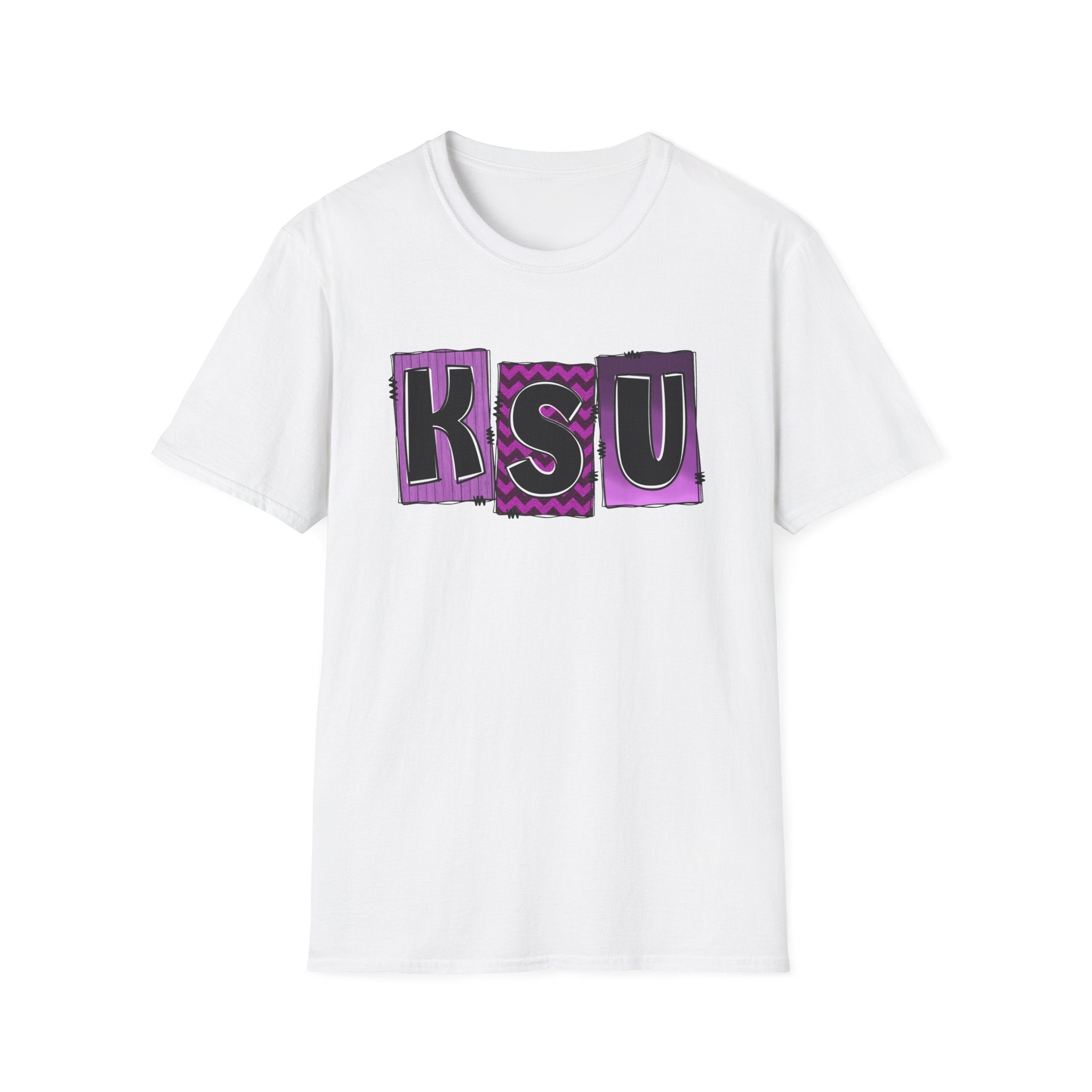 KSU Letters Gildan 64000 Softstyle T-Shirt - T-Shirt - Positively Sassy