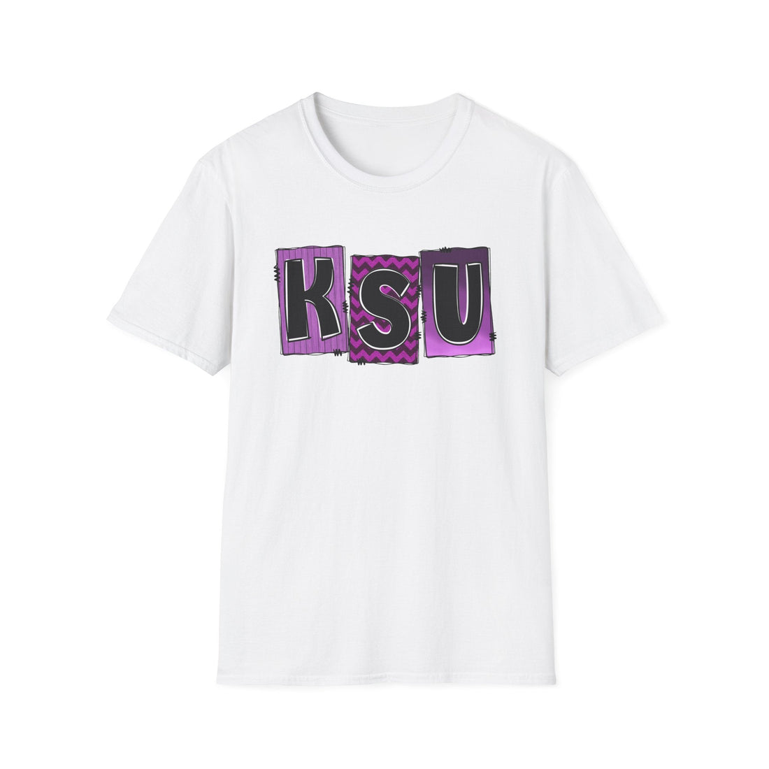 KSU Letters Gildan 64000 Softstyle T-Shirt - T-Shirt - Positively Sassy - KSU Letters Gildan 64000 Softstyle T-Shirt