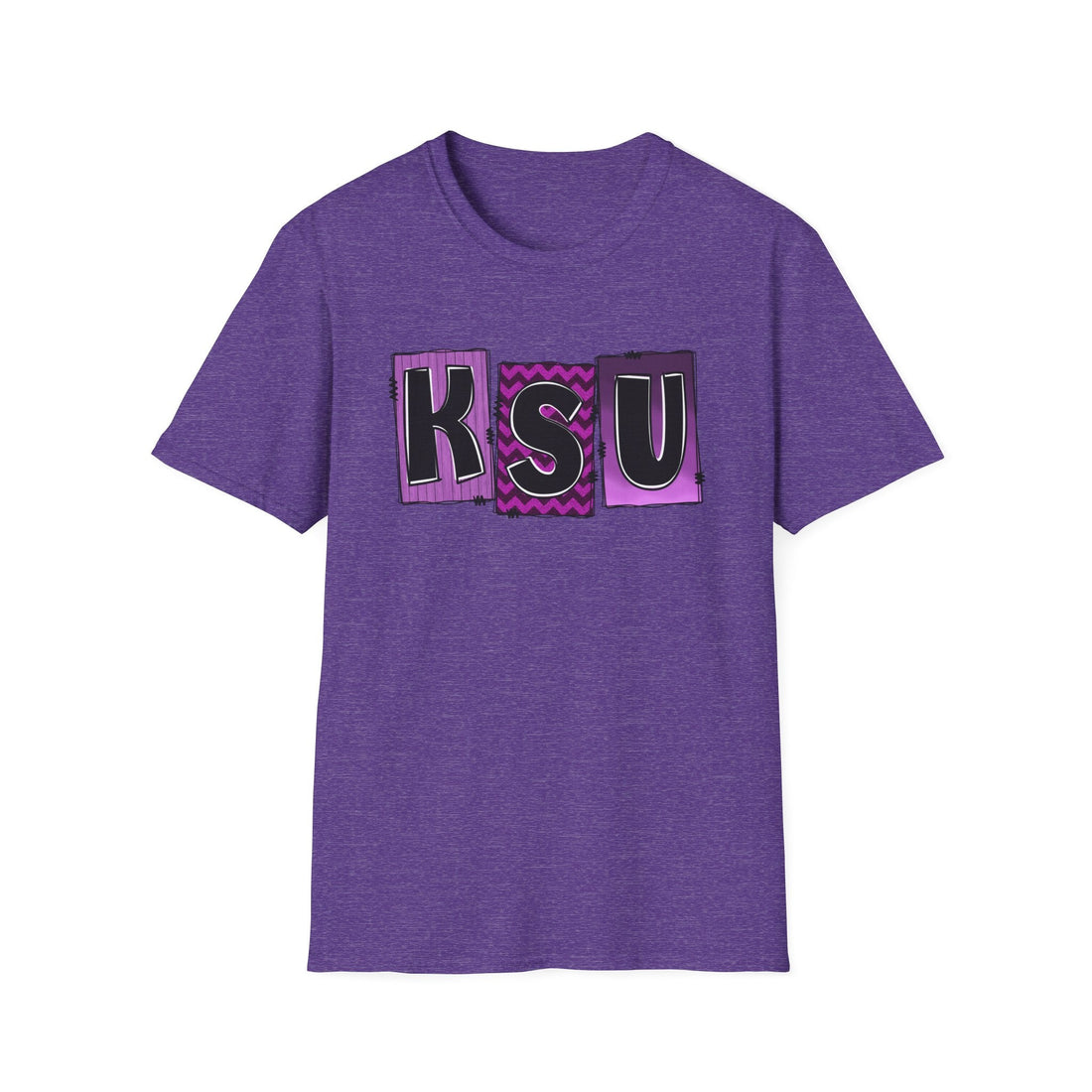 KSU Letters Gildan 64000 Softstyle T-Shirt - T-Shirt - Positively Sassy - KSU Letters Gildan 64000 Softstyle T-Shirt