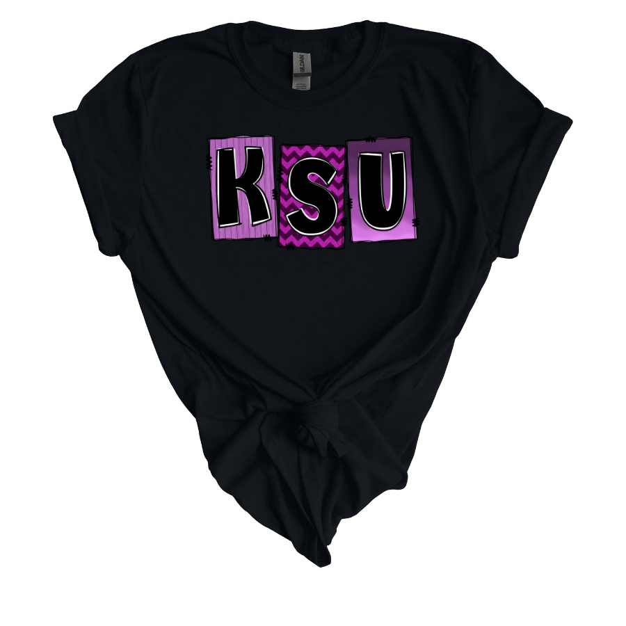 KSU Letters Gildan 64000 Softstyle T-Shirt - T-Shirt - Positively Sassy - KSU Letters Gildan 64000 Softstyle T-Shirt