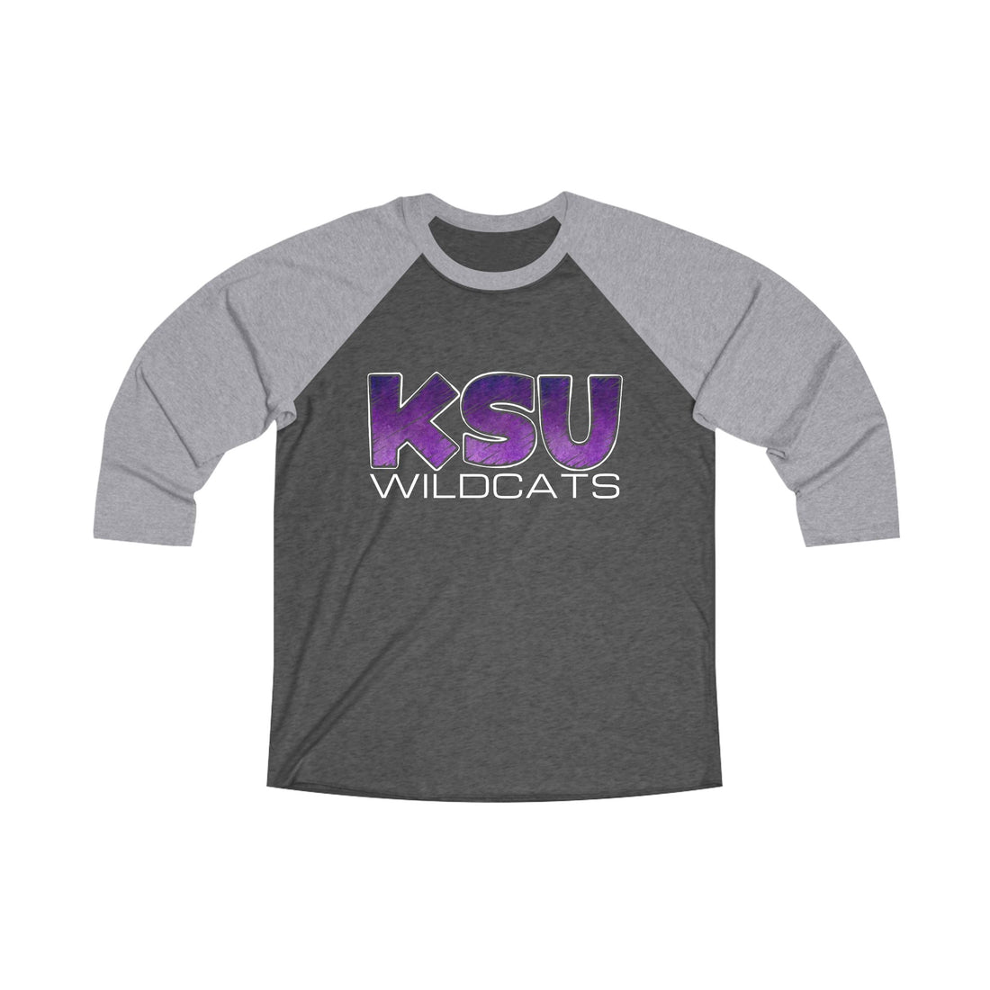 KSU Scratch Unisex Tri - Blend 3\4 Raglan Tee - Long - sleeve - Positively Sassy - KSU Scratch Unisex Tri - Blend 3\4 Raglan Tee