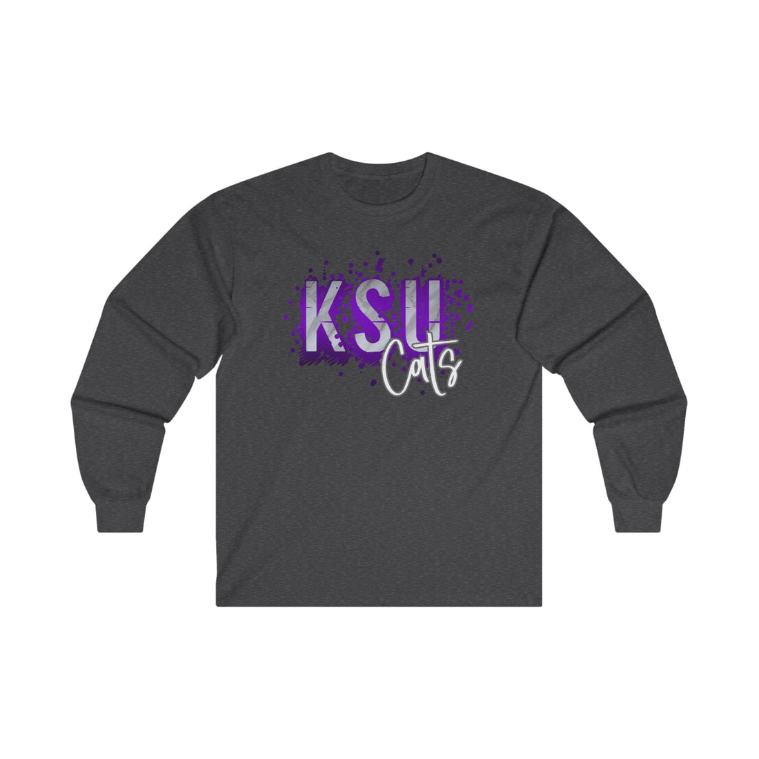 KSU Splatter Unisex Ultra Cotton Long Sleeve Tee - Long - sleeve - Positively Sassy - KSU Splatter Unisex Ultra Cotton Long Sleeve Tee