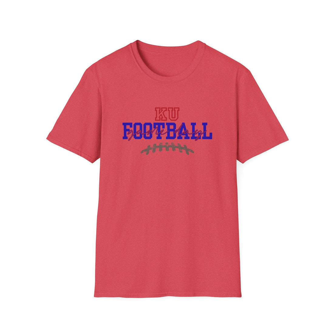 KU Football Unisex Softstyle T-Shirt | Sports Fan Tee, College Apparel, Gift for Gamers, Casual Wear, Team Spirit Shirt - T-Shirt - Positively Sassy - KU Football Unisex Softstyle T-Shirt | Sports Fan Tee, College Apparel, Gift for Gamers, Casual Wear, Team Spirit Shirt