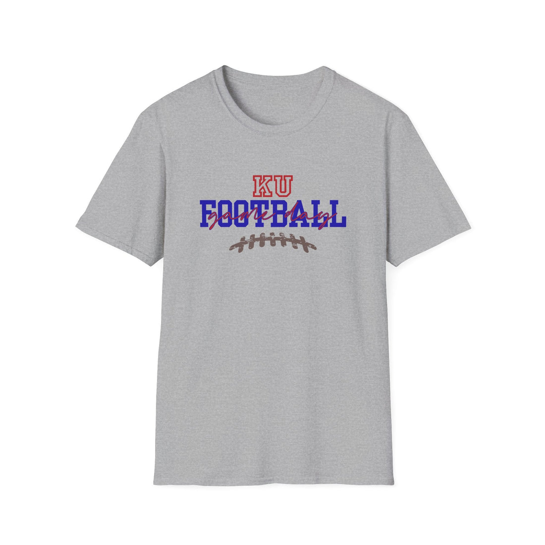 KU Football Unisex Softstyle T-Shirt | Sports Fan Tee, College Apparel, Gift for Gamers, Casual Wear, Team Spirit Shirt - T-Shirt - Positively Sassy - KU Football Unisex Softstyle T-Shirt | Sports Fan Tee, College Apparel, Gift for Gamers, Casual Wear, Team Spirit Shirt