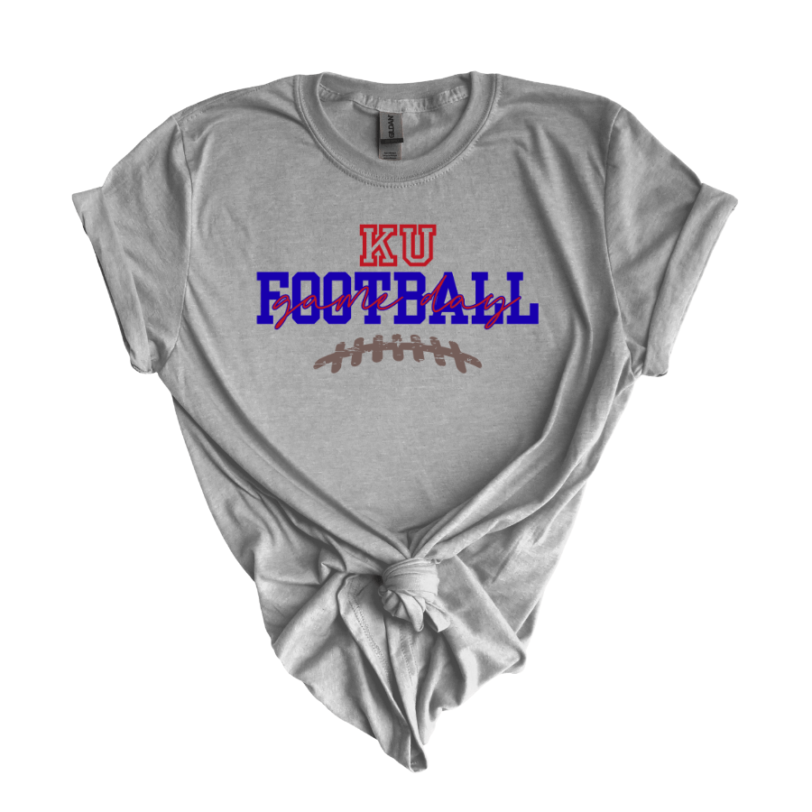 KU Football Unisex Softstyle T-Shirt | Sports Fan Tee, College Apparel, Gift for Gamers, Casual Wear, Team Spirit Shirt - T-Shirt - Positively Sassy - KU Football Unisex Softstyle T-Shirt | Sports Fan Tee, College Apparel, Gift for Gamers, Casual Wear, Team Spirit Shirt
