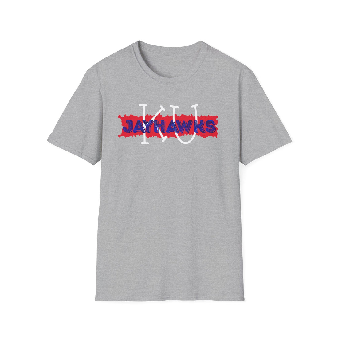 KU Jayhawks Label Gildan 64000 Softstyle T-Shirt - T-Shirt - Positively Sassy - KU Jayhawks Label Gildan 64000 Softstyle T-Shirt