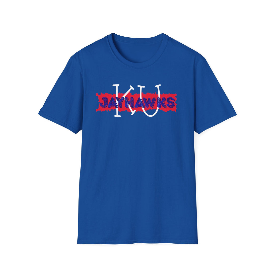 KU Jayhawks Label Gildan 64000 Softstyle T-Shirt - T-Shirt - Positively Sassy - KU Jayhawks Label Gildan 64000 Softstyle T-Shirt