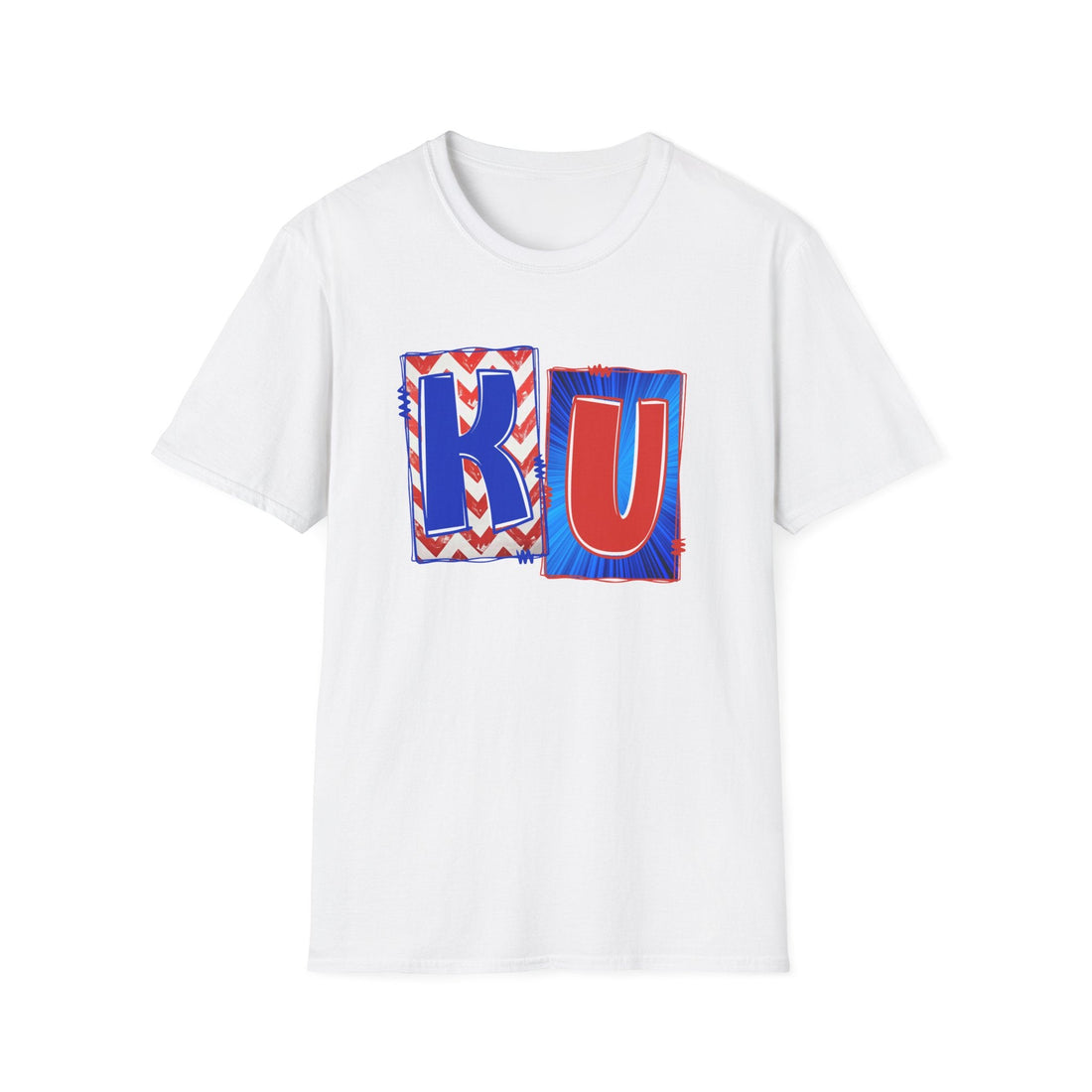 KU Letters Gildan 64000 Softstyle T-Shirt - T-Shirt - Positively Sassy - KU Letters Gildan 64000 Softstyle T-Shirt