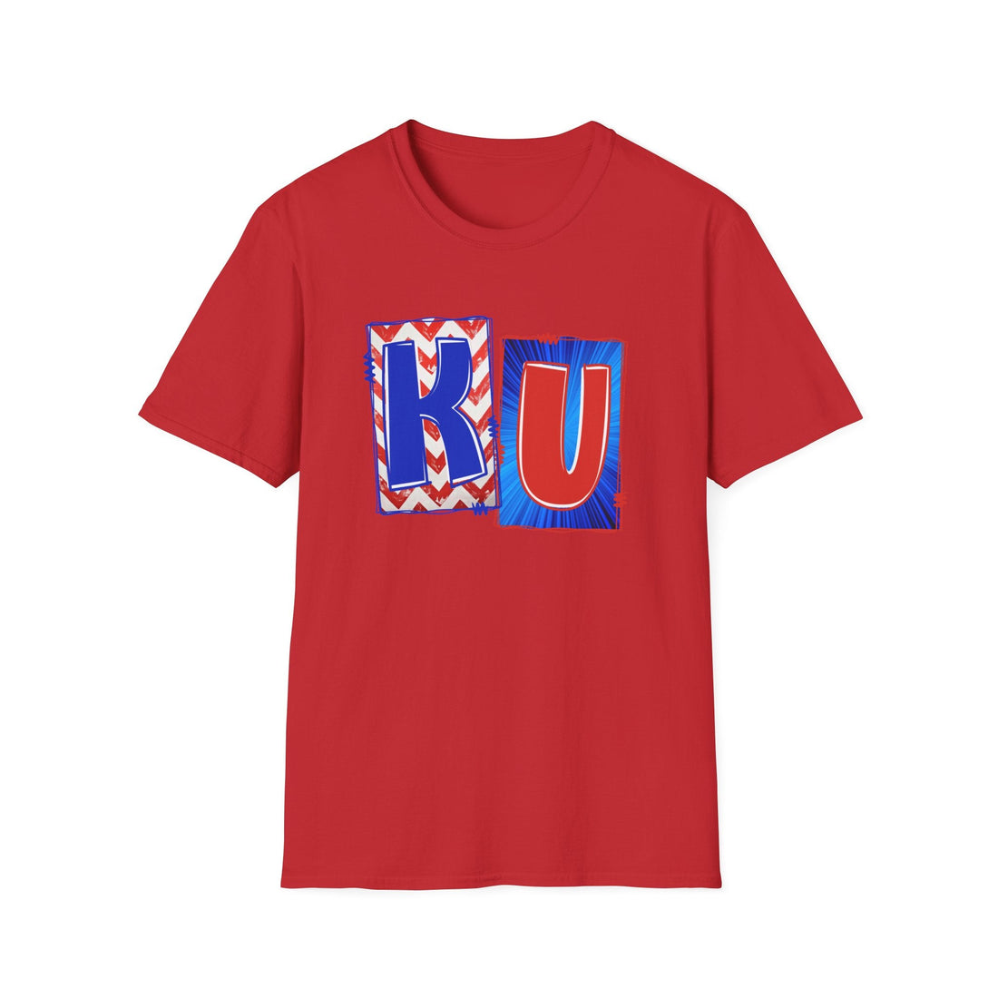 KU Letters Gildan 64000 Softstyle T-Shirt - T-Shirt - Positively Sassy - KU Letters Gildan 64000 Softstyle T-Shirt