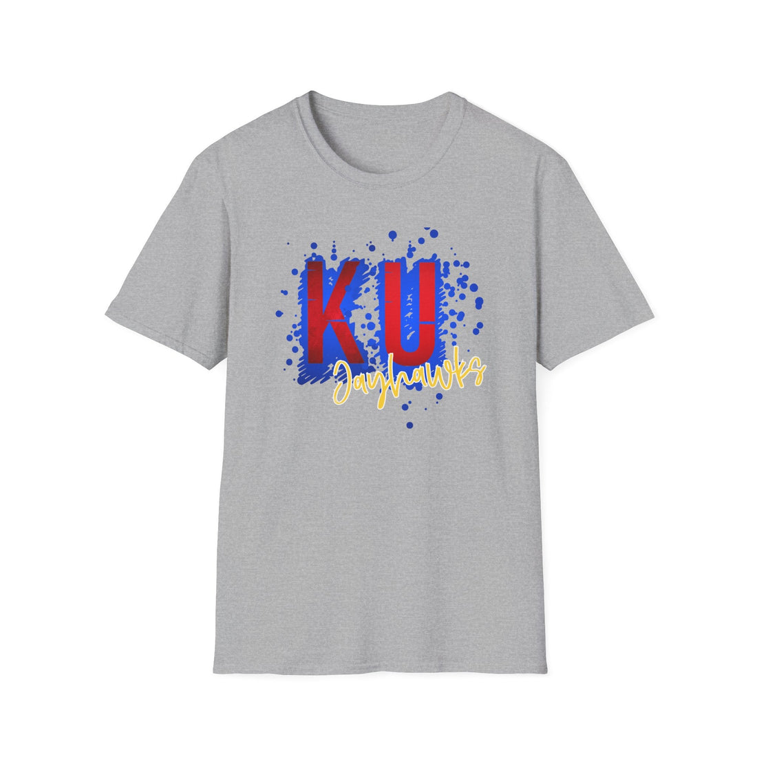 KU Splatter Gildan 64000 - T-Shirt - Positively Sassy - KU Splatter Gildan 64000