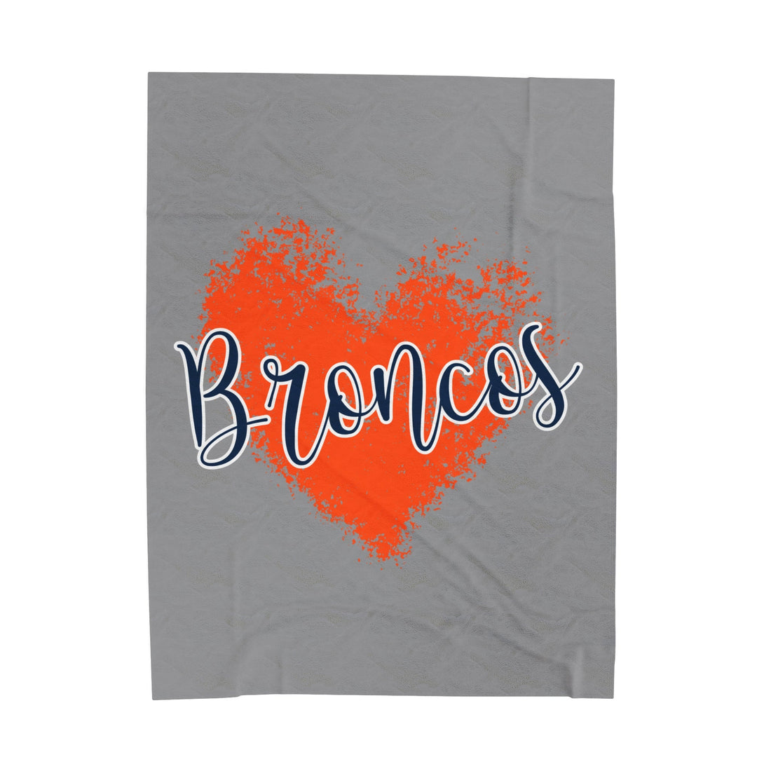 Love Broncos Velveteen Plush Blanket - All Over Prints - Positively Sassy - Love Broncos Velveteen Plush Blanket