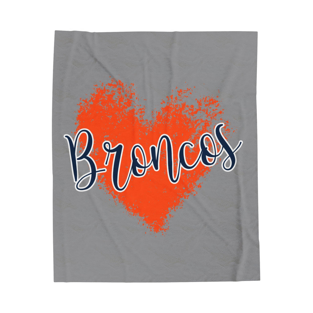 Love Broncos Velveteen Plush Blanket - All Over Prints - Positively Sassy - Love Broncos Velveteen Plush Blanket