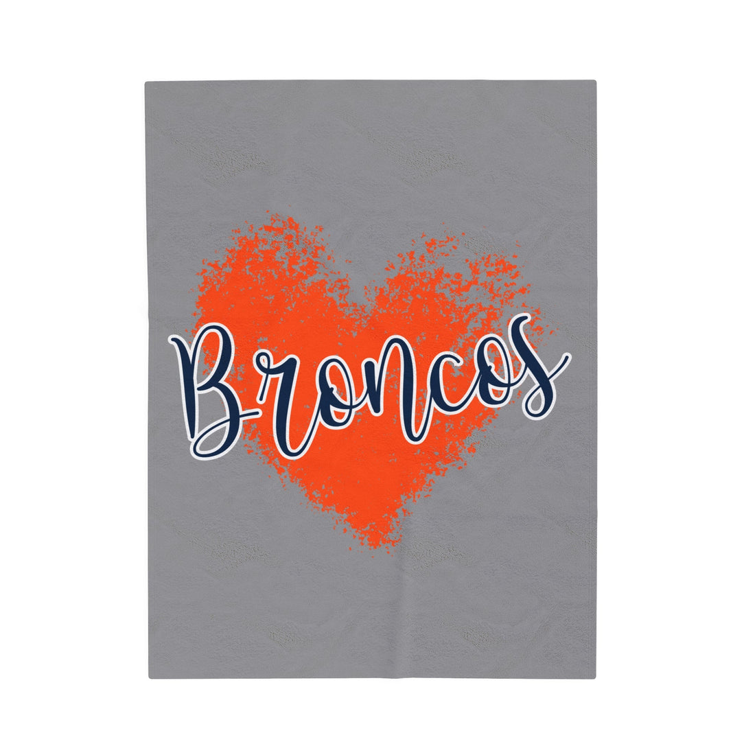 Love Broncos Velveteen Plush Blanket - All Over Prints - Positively Sassy - Love Broncos Velveteen Plush Blanket