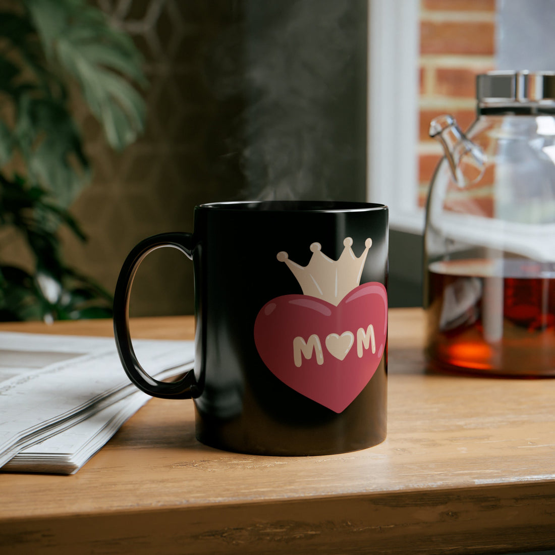 Mom Queen Black Mug (11oz) - Mug - Positively Sassy - Mom Queen Black Mug (11oz)