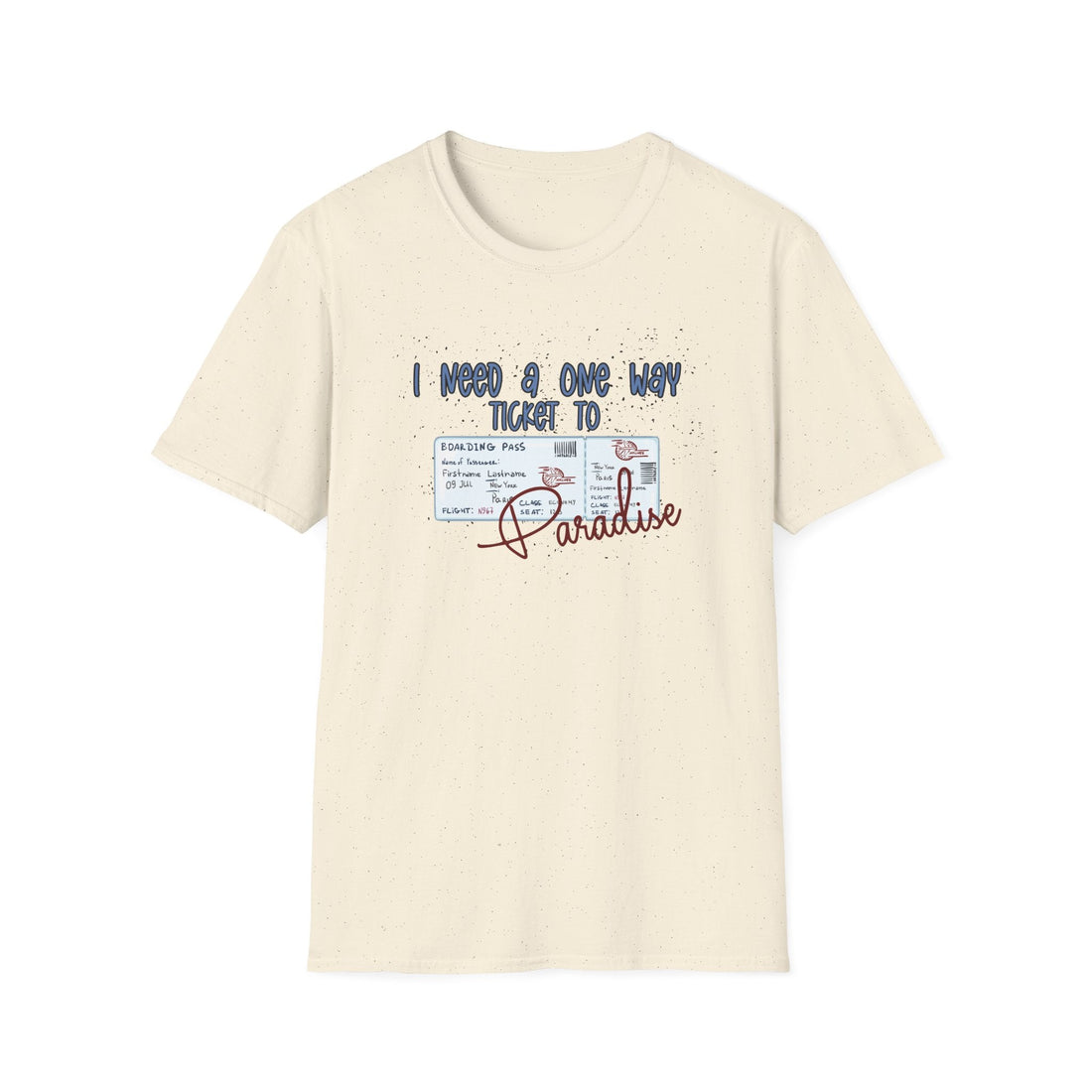 One Way Ticket to Paradise T-Shirt, Travel Shirt, Vacation Tee, Summer Apparel, Gift for Travelers, Casual Wear - T-Shirt - Positively Sassy - One Way Ticket to Paradise T-Shirt, Travel Shirt, Vacation Tee, Summer Apparel, Gift for Travelers, Casual Wear