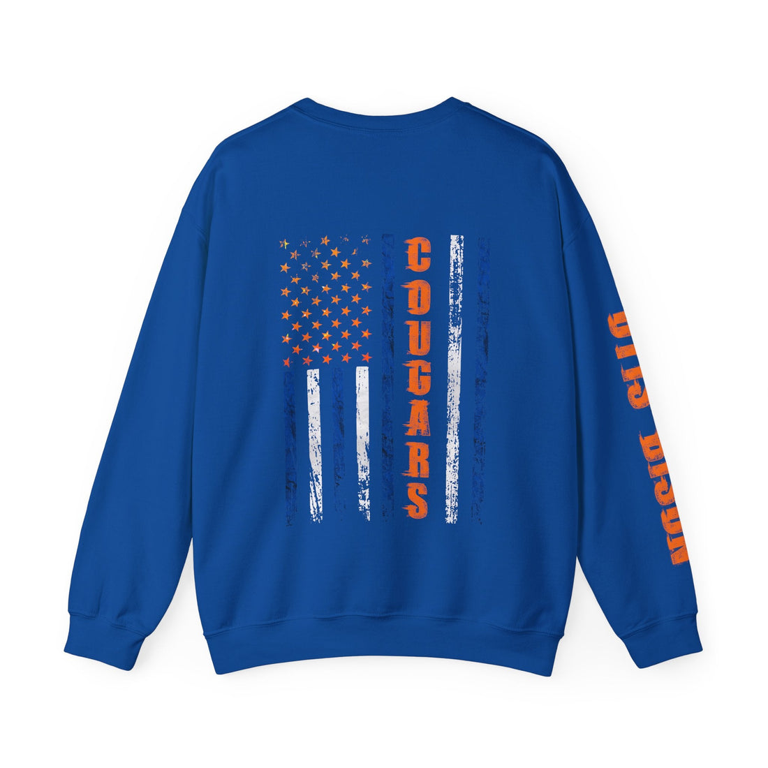 Otis Bison Flag Sleeve Print Unisex Heavy Blend™ Crewneck Sweatshirt - Sweatshirt - Positively Sassy - Otis Bison Flag Sleeve Print Unisex Heavy Blend™ Crewneck Sweatshirt