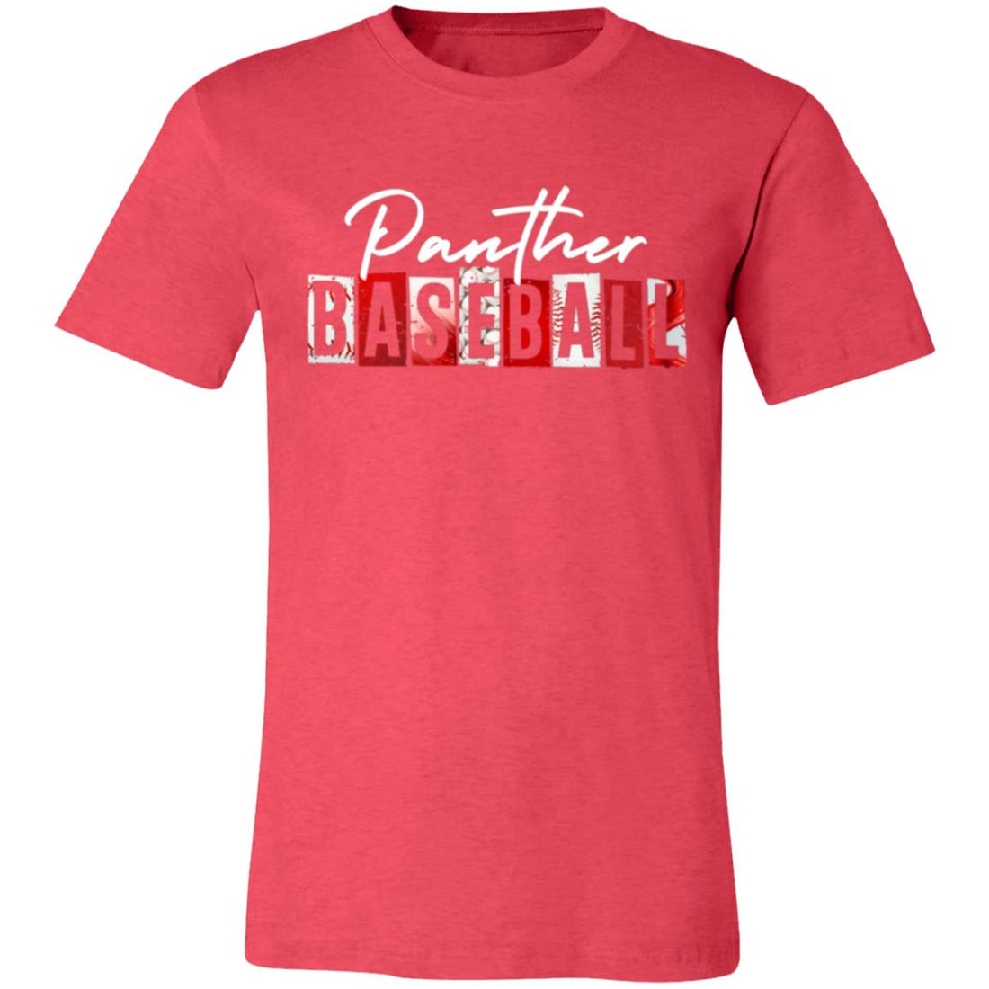 Panther Baseball Letters Bella T-Shirt - T-Shirts - Positively Sassy - Panther Baseball Letters Bella T-Shirt