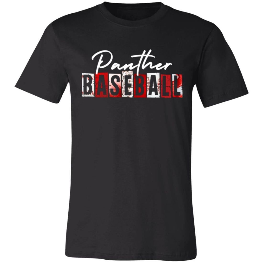 Panther Baseball Letters Bella T-Shirt - T-Shirts - Positively Sassy - Panther Baseball Letters Bella T-Shirt