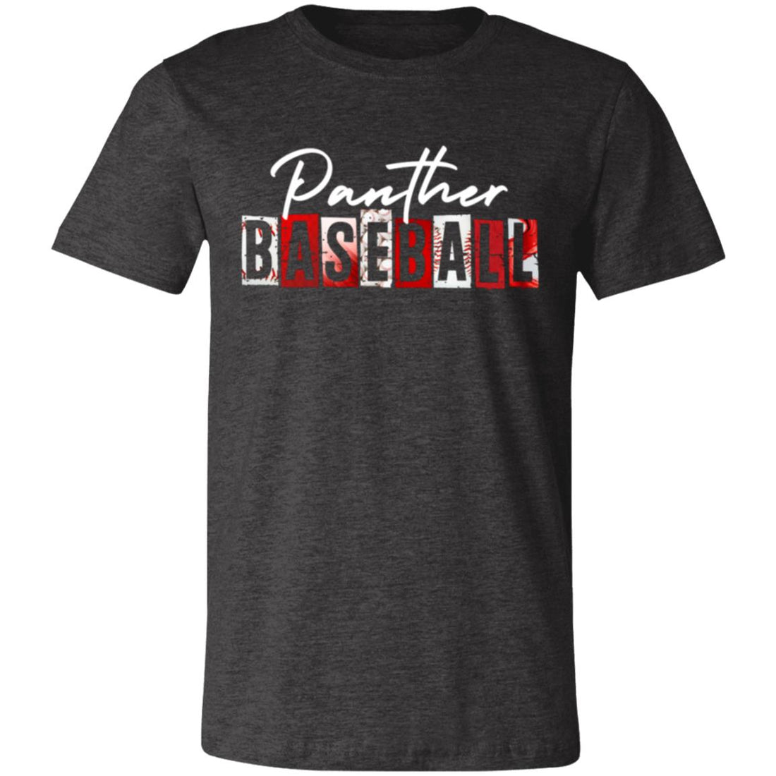 Panther Baseball Letters Bella T-Shirt - T-Shirts - Positively Sassy - Panther Baseball Letters Bella T-Shirt