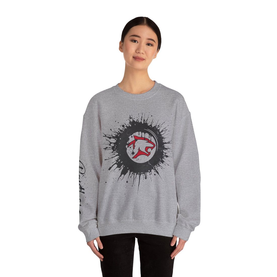 Panther Splash Design Crewneck Sleeve Print - Sweatshirt - Sweatshirt - Positively Sassy - Panther Splash Design Crewneck Sleeve Print - Sweatshirt