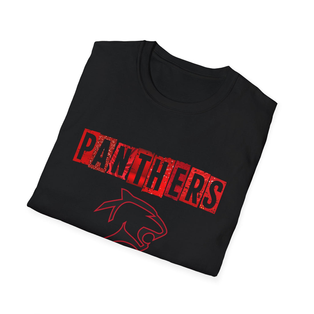 Panthers Block Letters Unisex Softstyle T-Shirt - Comfortable Sports Tee for Game Day - T-Shirt - Positively Sassy - Panthers Block Letters Unisex Softstyle T-Shirt - Comfortable Sports Tee for Game Day