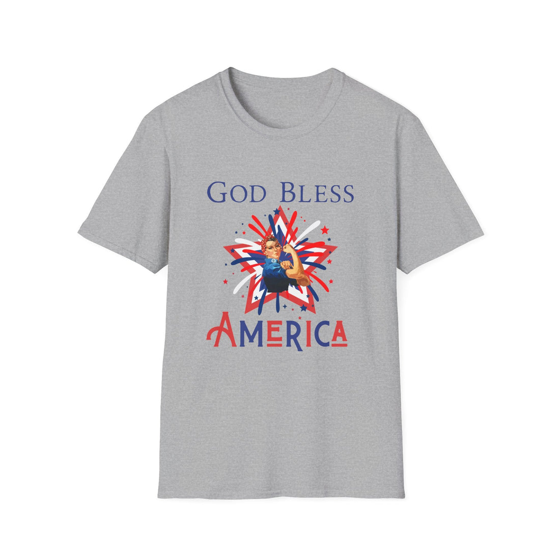 Patriotic T-Shirt, God Bless America Tee, Unisex Casual Wear, Independence Day Gift, Summer Festival Shirt - T-Shirt - Positively Sassy - Patriotic T-Shirt, God Bless America Tee, Unisex Casual Wear, Independence Day Gift, Summer Festival Shirt