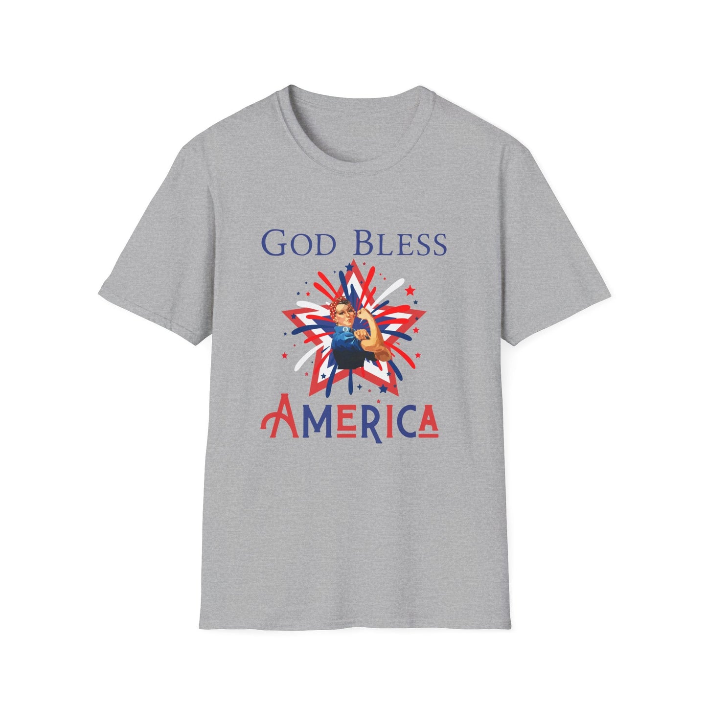 Patriotic T-Shirt, God Bless America Tee, Unisex Casual Wear, Independence Day Gift, Summer Festival Shirt - T-Shirt - Positively Sassy - Patriotic T-Shirt, God Bless America Tee, Unisex Casual Wear, Independence Day Gift, Summer Festival Shirt