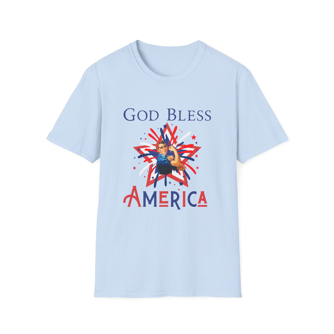 Patriotic T-Shirt, God Bless America Tee, Unisex Casual Wear, Independence Day Gift, Summer Festival Shirt - T-Shirt - Positively Sassy - Patriotic T-Shirt, God Bless America Tee, Unisex Casual Wear, Independence Day Gift, Summer Festival Shirt