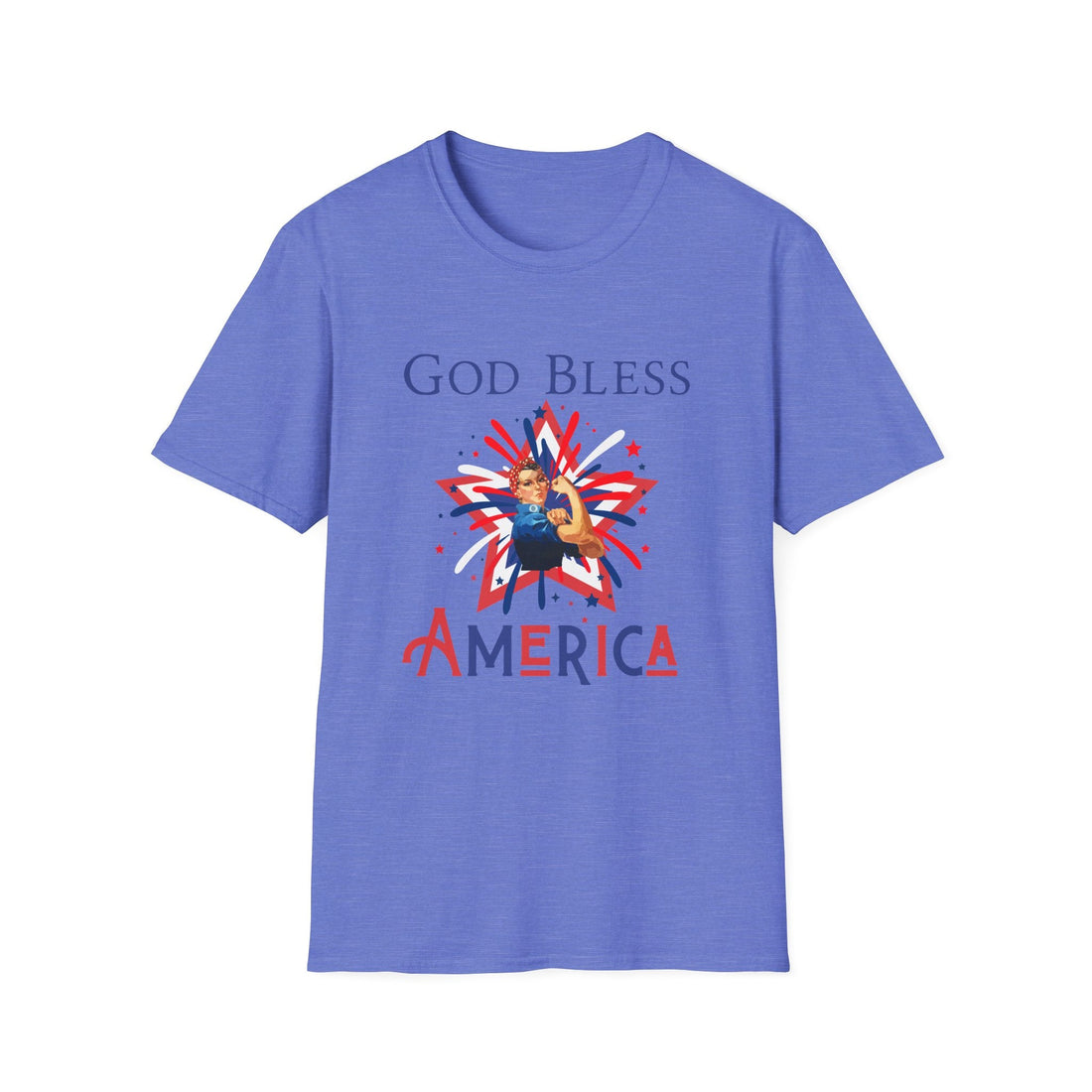 Patriotic T-Shirt, God Bless America Tee, Unisex Casual Wear, Independence Day Gift, Summer Festival Shirt - T-Shirt - Positively Sassy - Patriotic T-Shirt, God Bless America Tee, Unisex Casual Wear, Independence Day Gift, Summer Festival Shirt