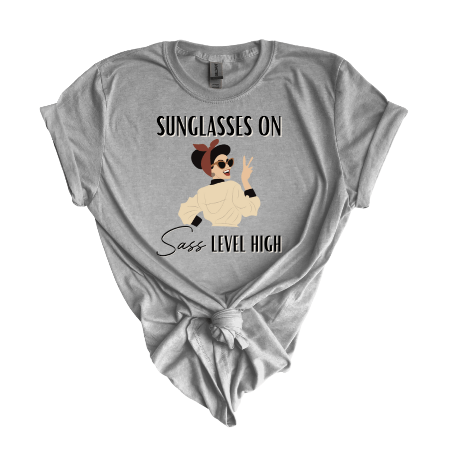 Sassy Sunglasses T-Shirt for Summer Fun, Gift for Friends, Trendy Casual Wear, Day Out, Women's Fashion, Vibe Shirt - T-Shirt - Positively Sassy - Sassy Sunglasses T-Shirt for Summer Fun, Gift for Friends, Trendy Casual Wear, Day Out, Women's Fashion, Vibe Shirt