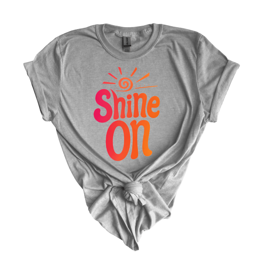 Shine On Unisex Softstyle T-Shirt, Positive Vibes Tee, Fun Graphic Shirt, Casual Wear, Gift for Friends, Brighten Your Day - T-Shirt - Positively Sassy - Shine On Unisex Softstyle T-Shirt, Positive Vibes Tee, Fun Graphic Shirt, Casual Wear, Gift for Friends, Brighten Your Day