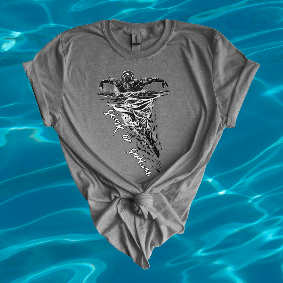 Sink or Swim Unisex Jersey Tee - Cool and Stylish Swimwear Design - T-Shirt - Positively Sassy - Sink or Swim Unisex Jersey Tee - Cool and Stylish Swimwear Design