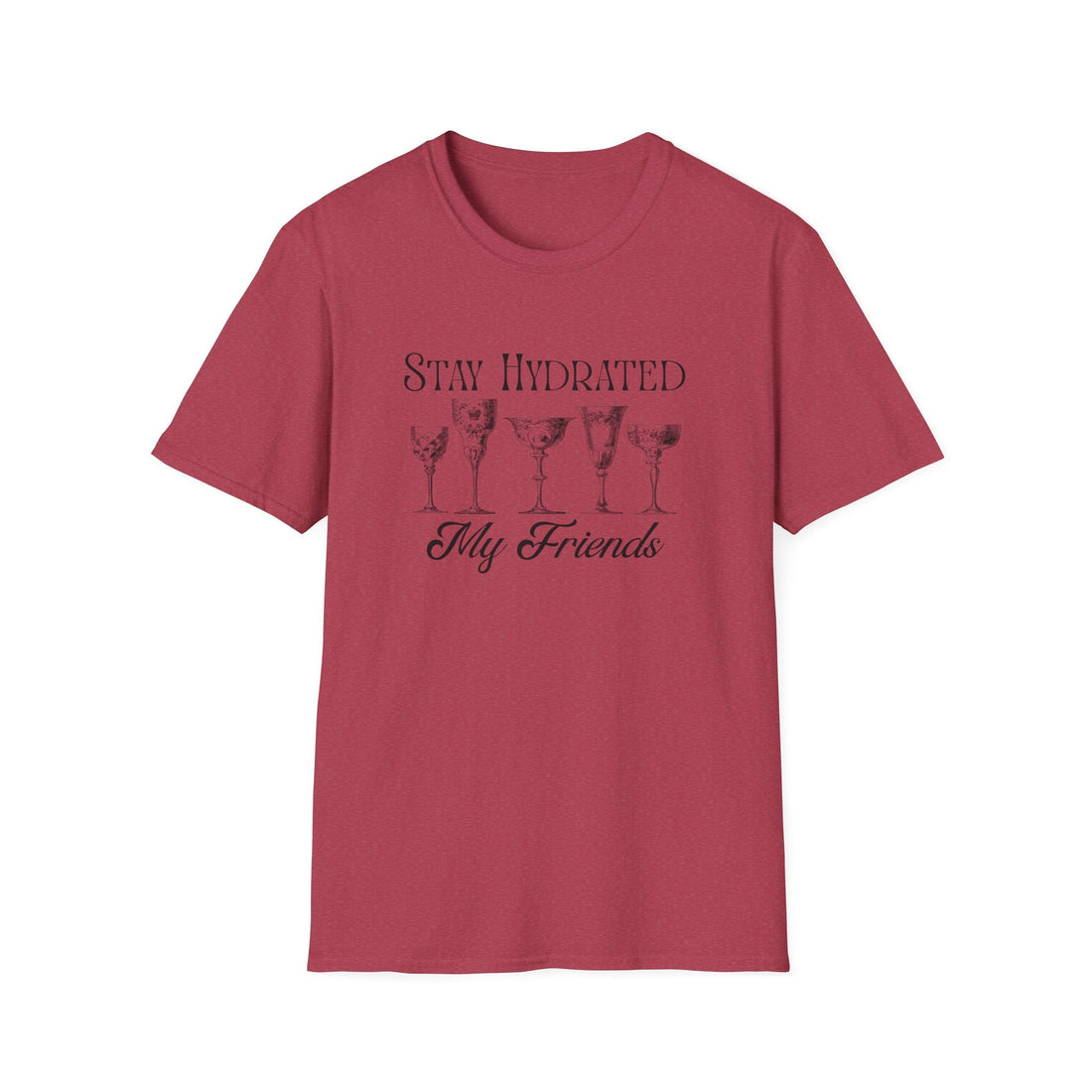 Stay Hydrated My Friends T-Shirt, Casual Tee, Gift for Friends, Summer Vibe Shirt, Fun Party Top, Lightweight Unisex Apparel - T-Shirt - Positively Sassy - Stay Hydrated My Friends T-Shirt, Casual Tee, Gift for Friends, Summer Vibe Shirt, Fun Party Top, Lightweight Unisex Apparel