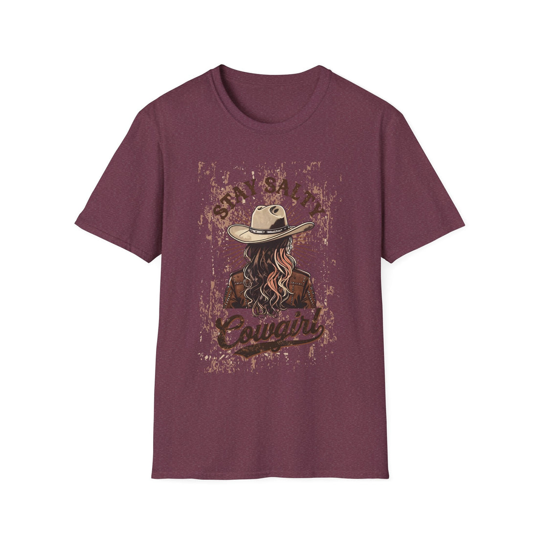 Stay Salty Cowgirl Vintage T-Shirt - Perfect for Western Lovers and Casual Wear - T-Shirt - Positively Sassy - Stay Salty Cowgirl Vintage T-Shirt - Perfect for Western Lovers and Casual Wear
