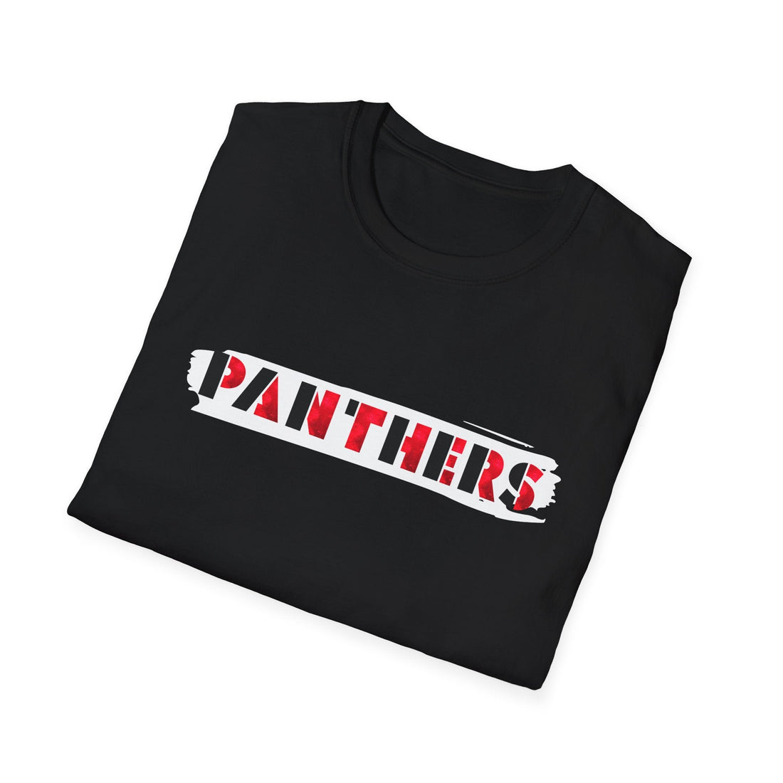 Stencil Panthers Softstyle T-Shirt | Panthers Theme | Comfortable Casual Wear - T-Shirt - Positively Sassy - Stencil Panthers Softstyle T-Shirt | Panthers Theme | Comfortable Casual Wear