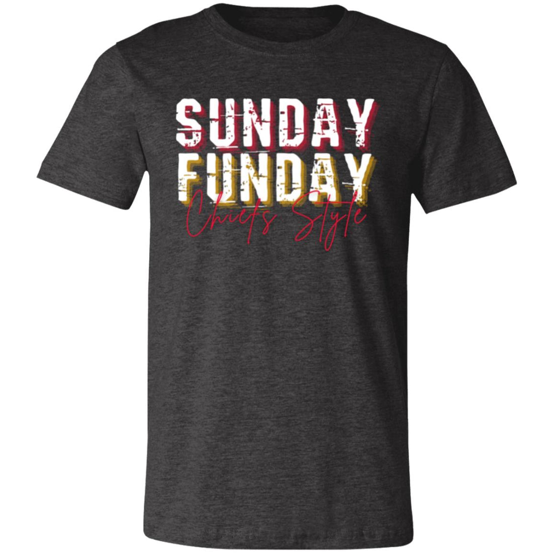 Sunday Funday Chiefs Bella 3001 - T - Shirts - Positively Sassy - Sunday Funday Chiefs Bella 3001