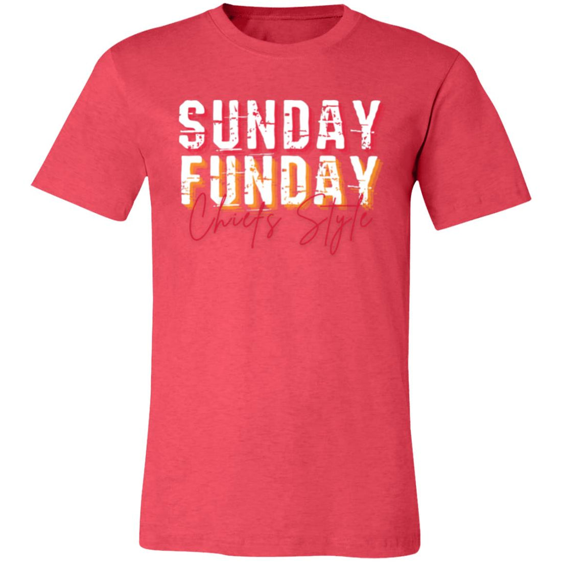 Sunday Funday Chiefs Bella 3001 - T - Shirts - Positively Sassy - Sunday Funday Chiefs Bella 3001