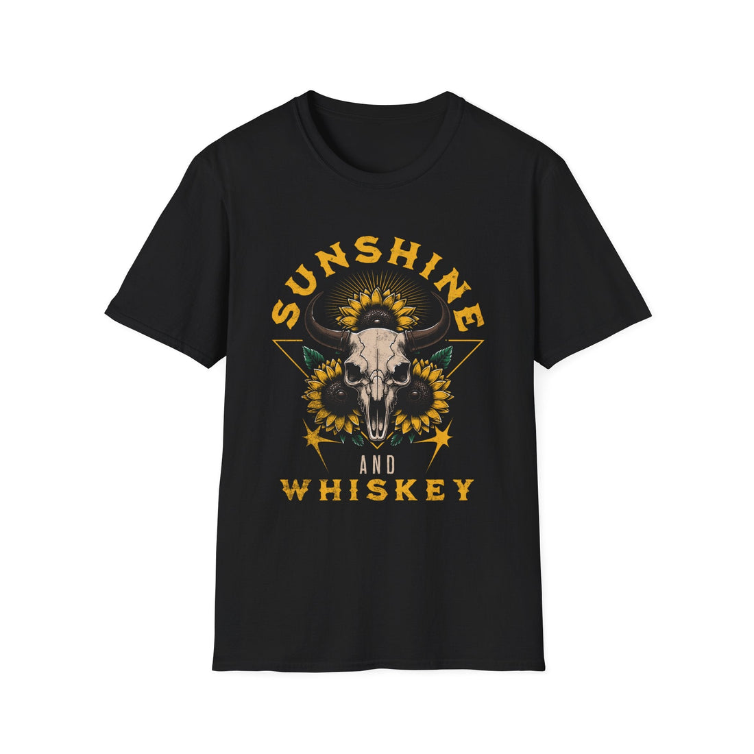 Sunshine and Whiskey Softstyle T-Shirt - T-Shirt - Positively Sassy - Sunshine and Whiskey Softstyle T-Shirt