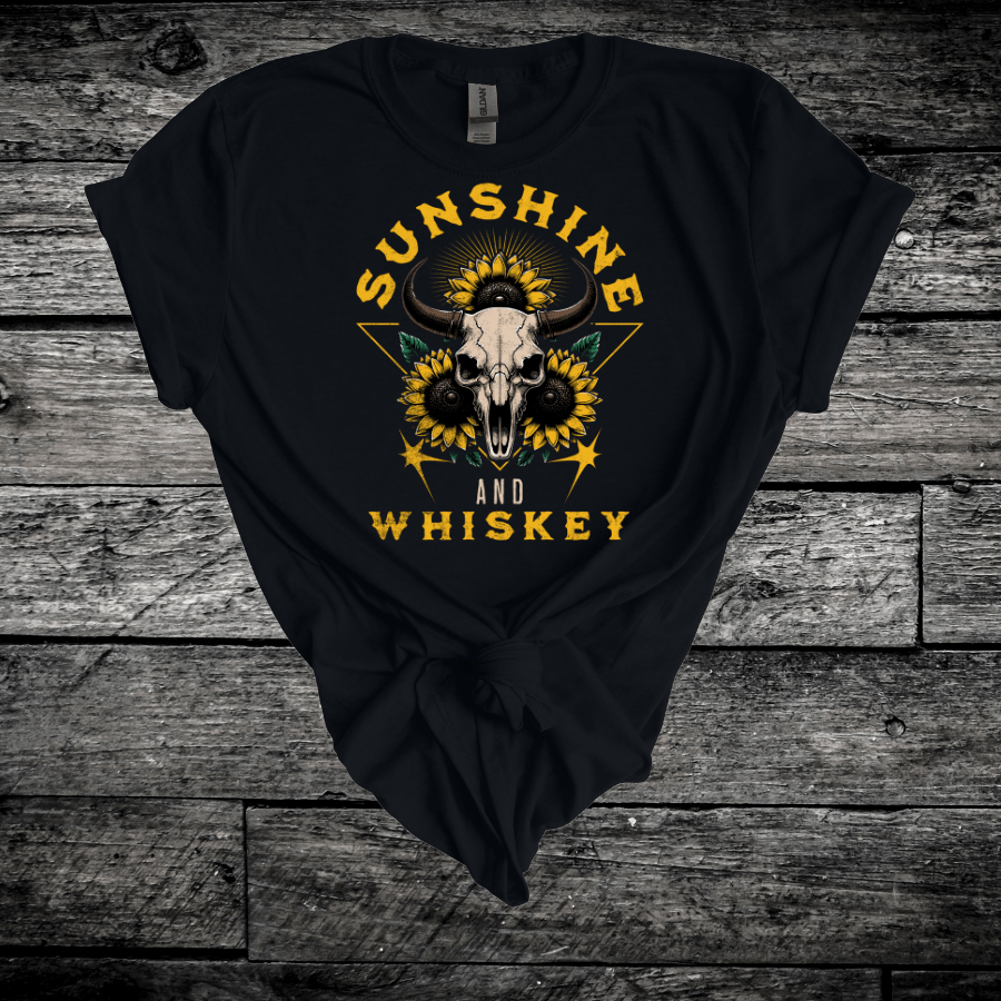 Sunshine and Whiskey Softstyle T-Shirt - T-Shirt - Positively Sassy - Sunshine and Whiskey Softstyle T-Shirt