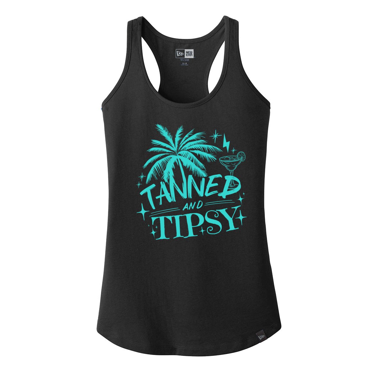 Tanned and Tipsy New Era Ladies Heritage Blend Racerback Tank. LNEA105 - Tank Tops - Positively Sassy - Tanned and Tipsy New Era Ladies Heritage Blend Racerback Tank. LNEA105