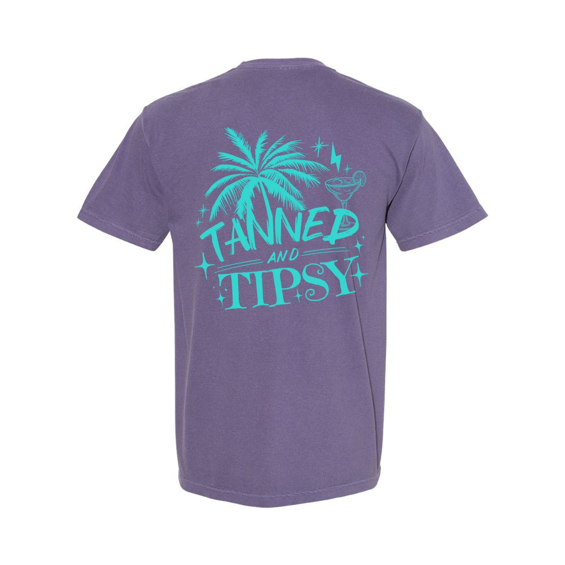 Tanned & Tipsy Comfort Colors Tee - T-Shirts - Positively Sassy - Tanned & Tipsy Comfort Colors Tee