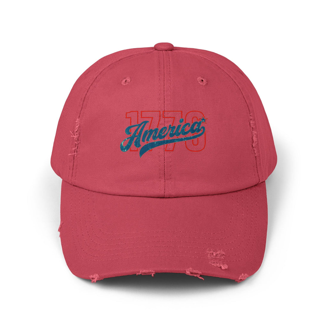 Unisex Distressed Cap with '1776 America' Design | Vintage American Style Hat, Perfect for Patriotic Occasions, Gifts, Casual Wear, [...] - Hats - Positively Sassy - Unisex Distressed Cap with '1776 America' Design | Vintage American Style Hat, Perfect for Patriotic Occasions, Gifts, Casual Wear, [...]