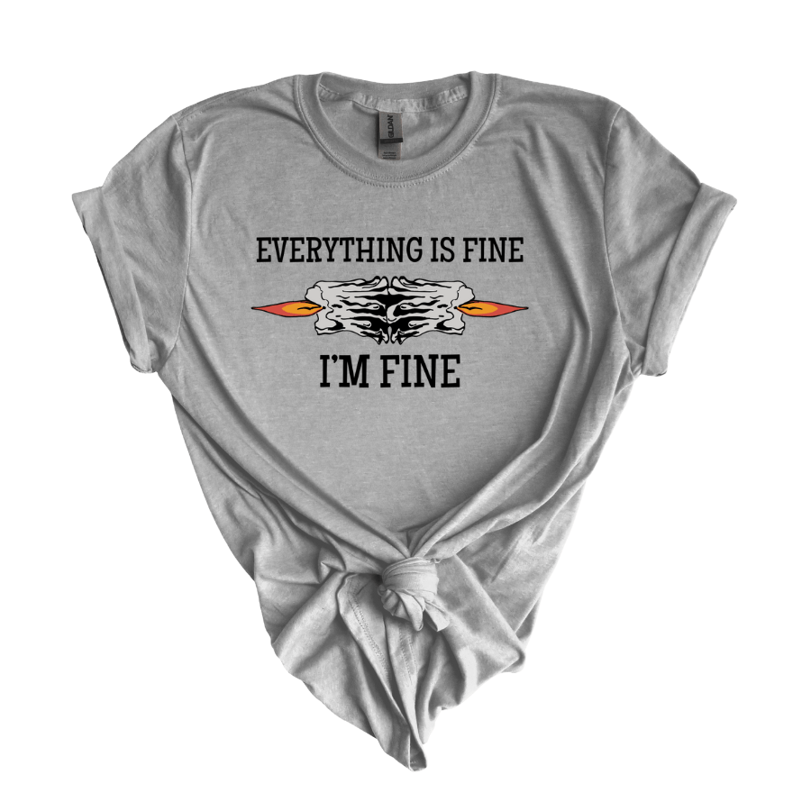 Unisex Softstyle T-Shirt - "Everything is Fine" Graphic Tee, Casual Gift, Humor Shirt, Everyday Wear, Comfortable Apparel - T-Shirt - Positively Sassy - Unisex Softstyle T-Shirt - "Everything is Fine" Graphic Tee, Casual Gift, Humor Shirt, Everyday Wear, Comfortable Apparel